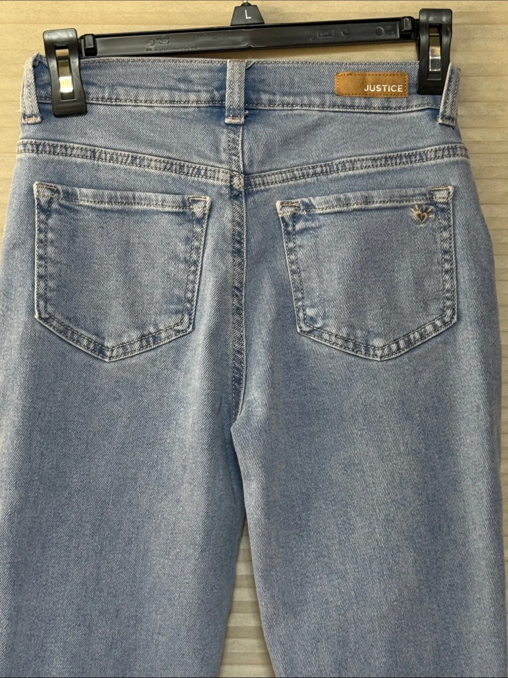Justice Light Wash Ripped Skinny Jeans size 14 child